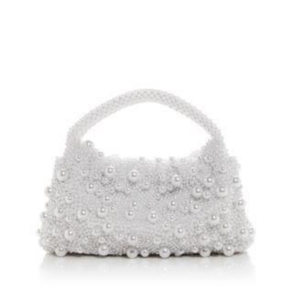 New! Jonathan Simkhai White Pearl-Studded Tote Bag